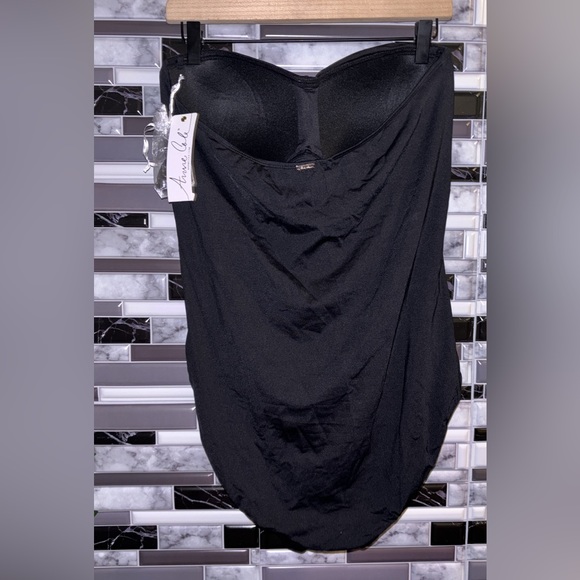 Anne Cole Twist Front Shirred One Piece - Picture 4 of 6